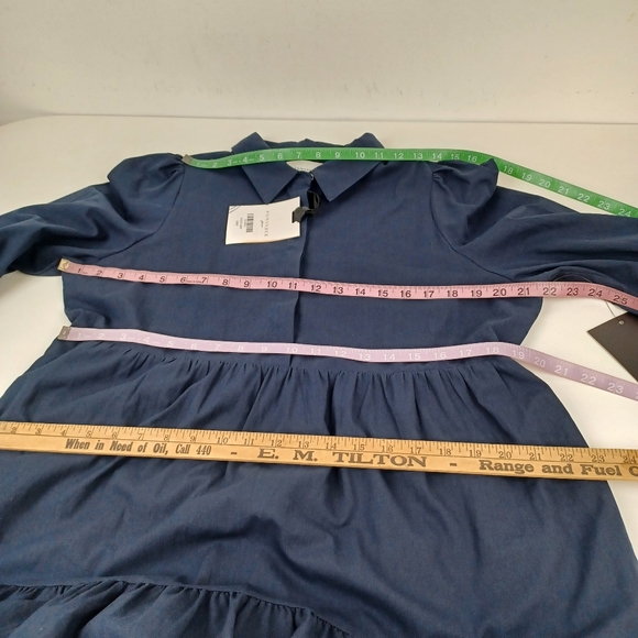 Tuckernuck Pomander Place Navy Cotton Mabel Dress Size L Women Preppy Pockets - Picture 13 of 16